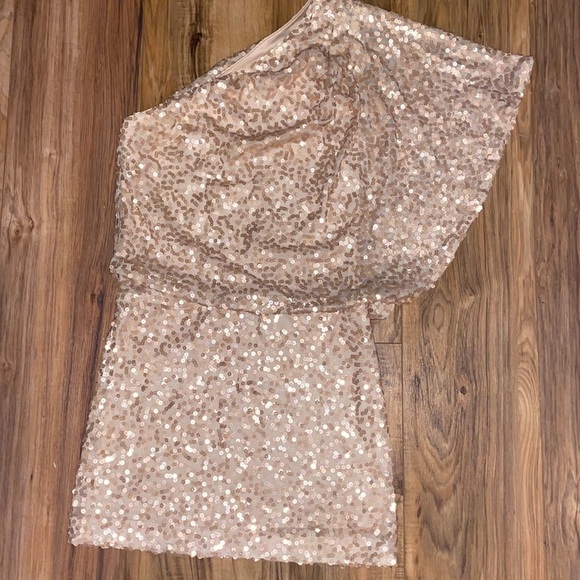 JESSICA SIMPSON Mesh sequin one shoulder dress - Picture 2 of 6